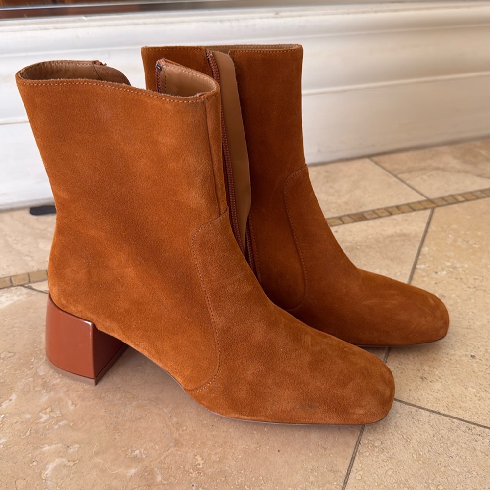 Staud Andy brown/camel boot 50mm heel